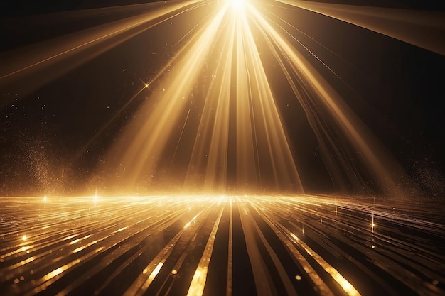 Abstract golden light rays scene