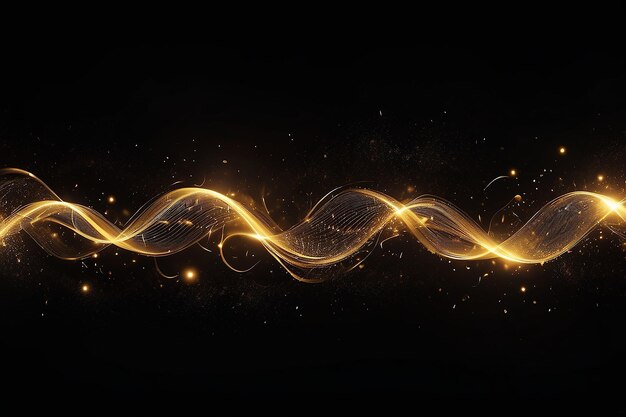 Premium AI Image | Abstract golden lights on black background