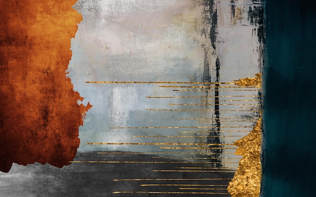 abstract golden lines retro oil painting art pattern