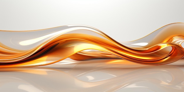 Abstract golden metal lines over white background