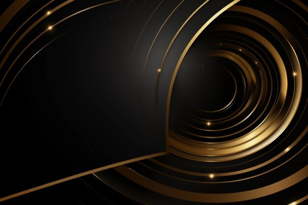 Photo abstract golden swirls elegant design background with circle lines ar 32