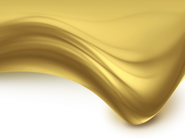 Abstract golden wave on white background