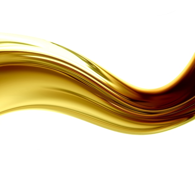 Abstract golden wave on white background