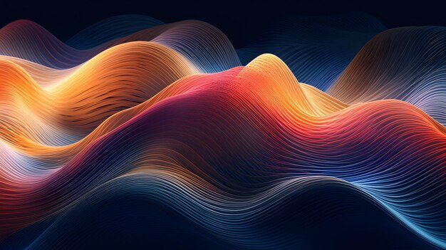 Foto abstract golvend holografisch kleurrijk behang