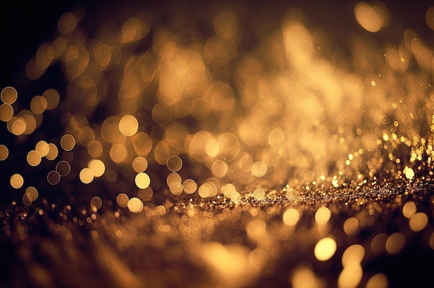 Abstract goud glitter bokeh achtergrond licht en glanzend