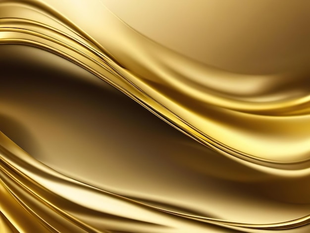 Foto abstract gouden zijden stof golven in een zachte vloeibare beweging generatieve ai