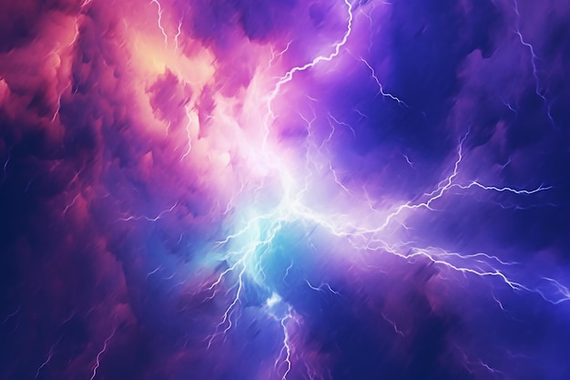 Abstract gradient art style an electrifying lightning storm with an intense mood AI generative