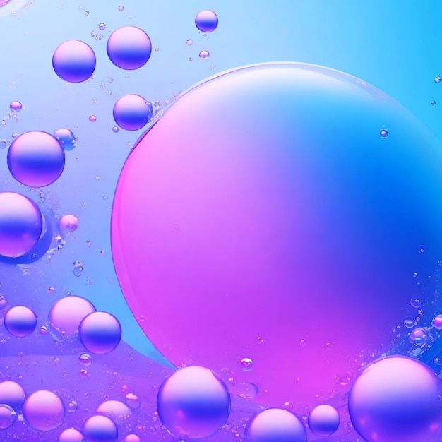 Photo abstract gradient blue background bubble and pink color with dynamic light