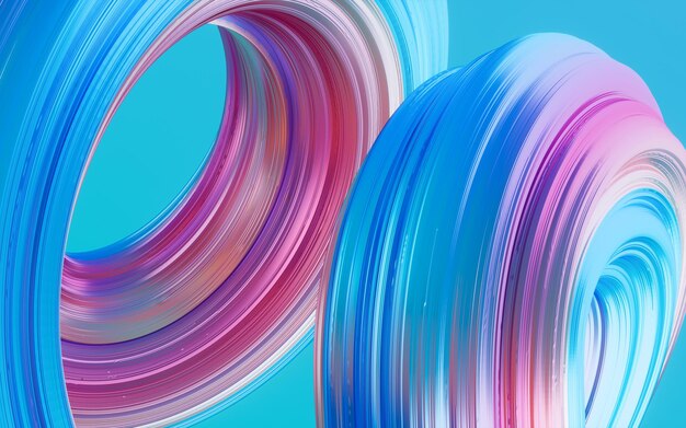 Abstract gradient curve background 3d rendering Digital drawing