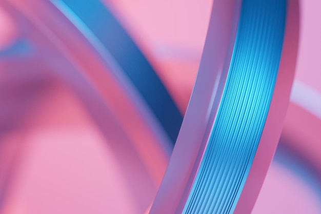 Abstract gradient and geometric stripes pattern Linear pink and blue pattern 3D illustration