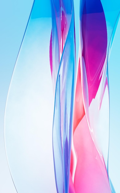 Abstract gradient glass background 3d rendering Digital drawing