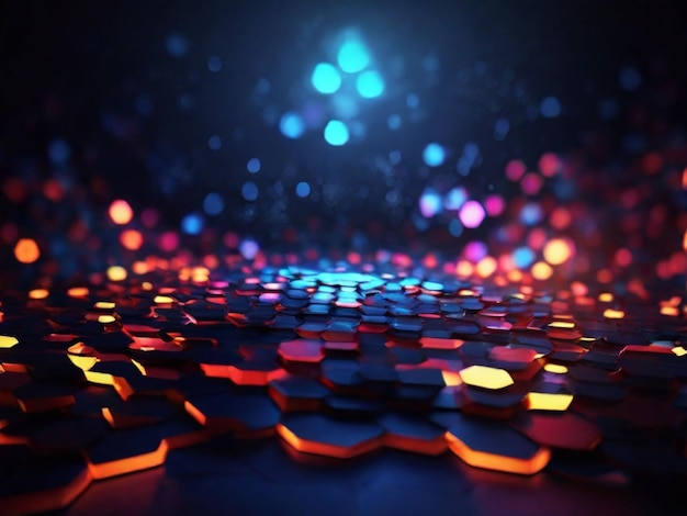 Abstract gradient hexagonal background with cubes