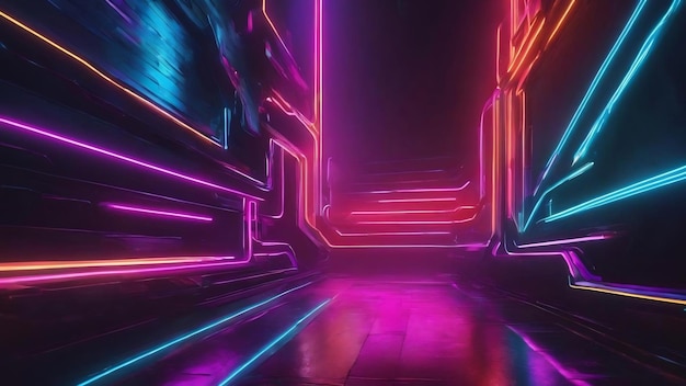 Abstract gradient neon lights