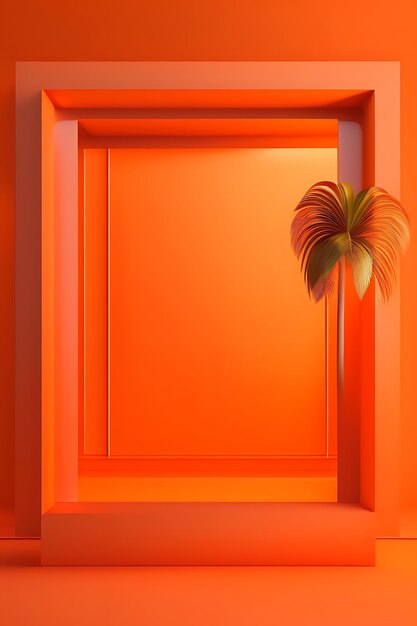 Abstract gradient orange studio background for product presentation