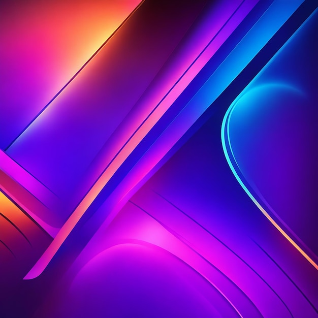 Abstract gradient shape with neon lights background