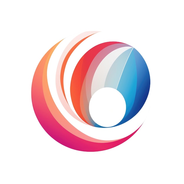 Foto abstract gradient swirl logo su bianco