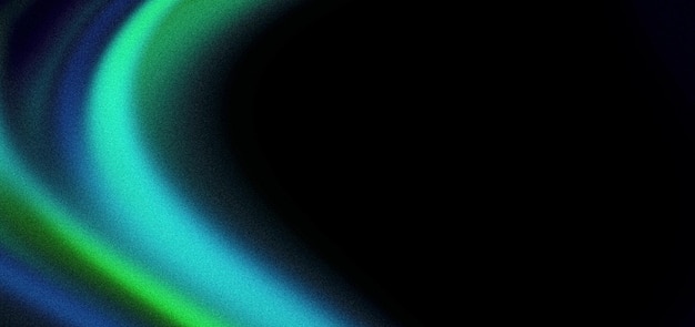Фото Абстрактный зернистый фон зеленый синий цвет волна черный фон шумная текстура минимальный дизайн заголовка плаката баннера