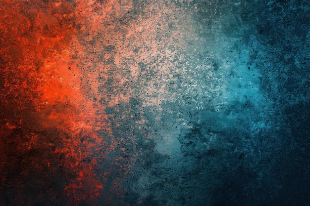 Abstract grainy gradient background teal orange red black noise texture retro banner poster backdrop design