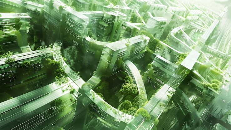 Photo abstract graphic design of futuristic urban planning concepts