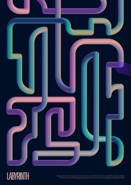 Abstract graphic with gradient color poster