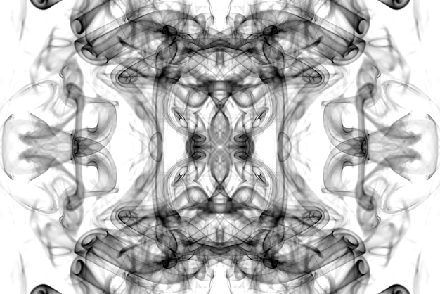 abstract graphics black white fractal reflection symbol, design effect meditation background