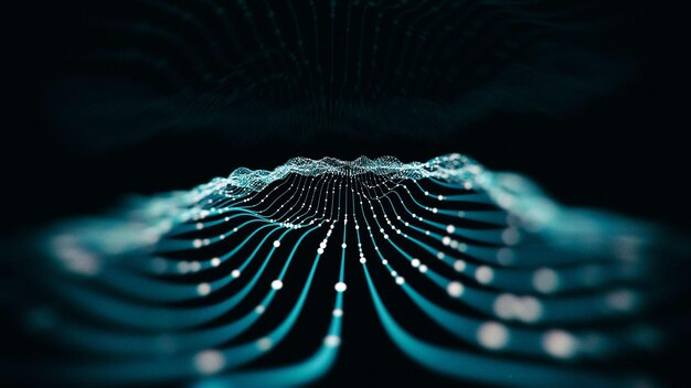 抽象的な重力波背景 3 d レンダリング画像ホログラム ビュー物理プロセス未来的な AR