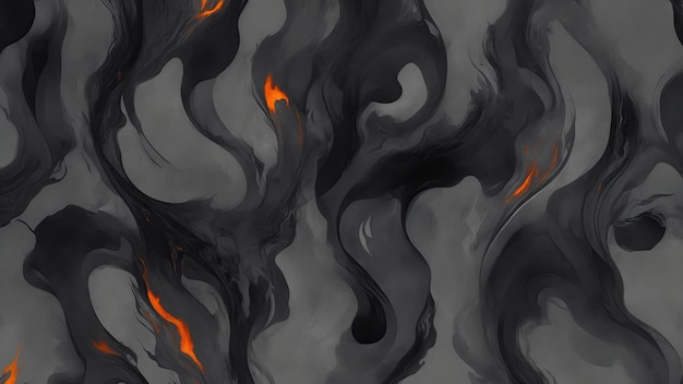 Abstract Gray patterns burn in fiery flames