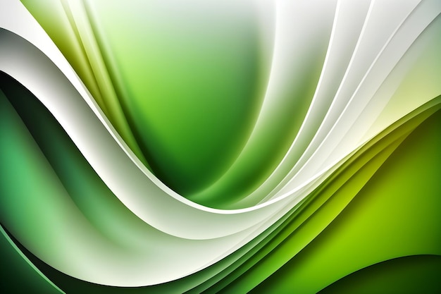 Abstract green background Smooth curved lines