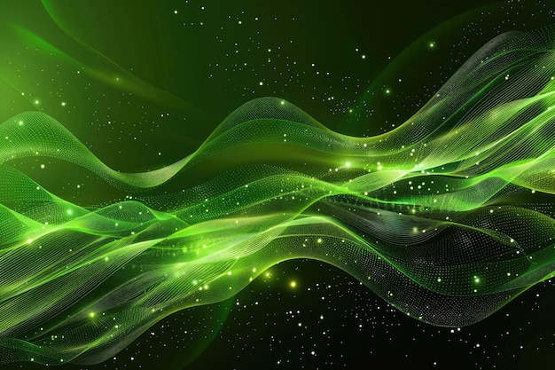 Photo abstract green background wave or veil texture