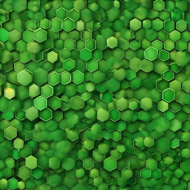 Abstract green background with a pattern of hexagons