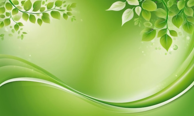 Abstract green background with smooth line