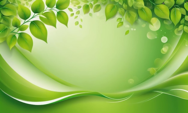 Abstract green background with smooth line