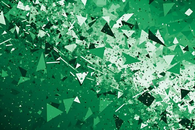 Abstract green background with triangles and grunge texture