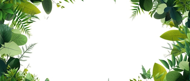 Abstract green background with tropical leaves with copy space Ai Generated