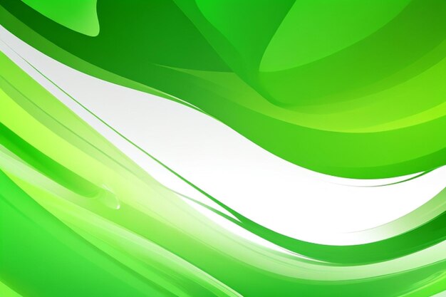 抽象的な緑色のバナー 背景の流動形状とトレンドのグラデーションを持つライン構成 ベクトル