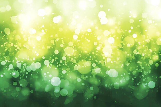 Abstract green bokeh background with sun burst and stars