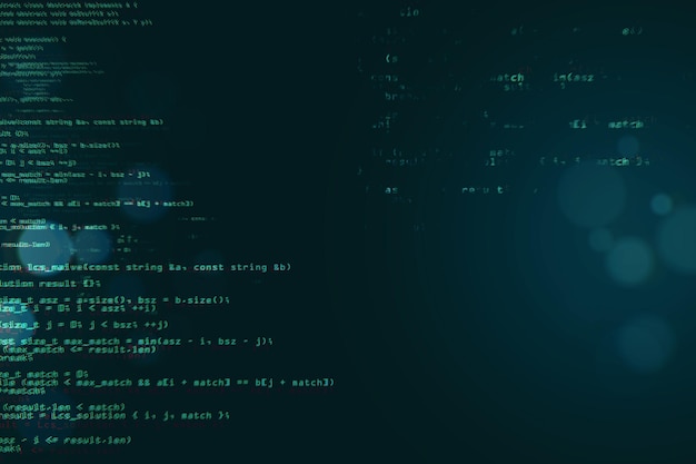 Foto contesto di codifica verde astratto con testo