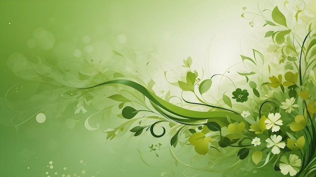 Photo abstract green color background on simple floral design wallpaper