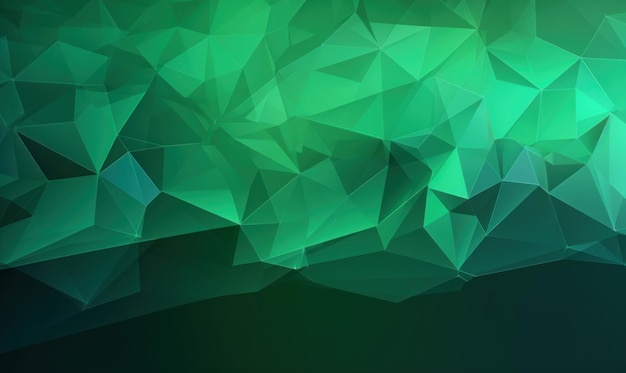 Abstract green color background or wallpaper with polygons triangles concave geometries