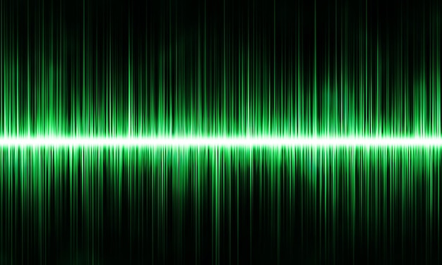 Forma d'onda sonora ritmica verde astratta dell'onda sonora