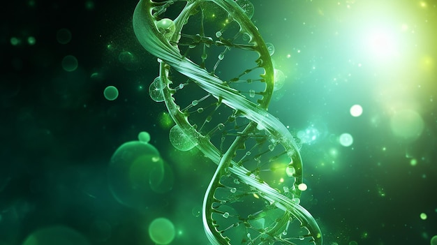 Abstract green DNA background