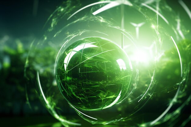 Photo abstract green energy technology background