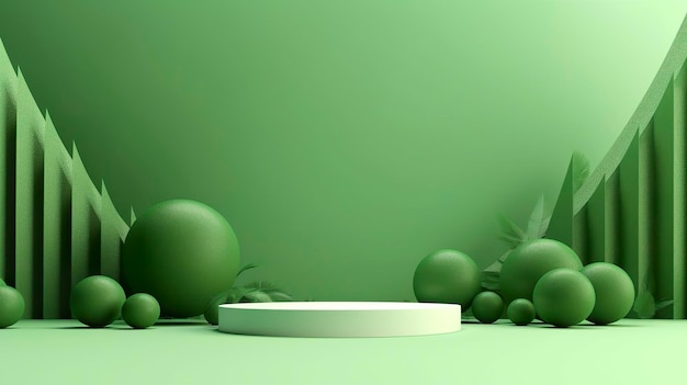 Abstract green environment background smooth minimal AI Generative