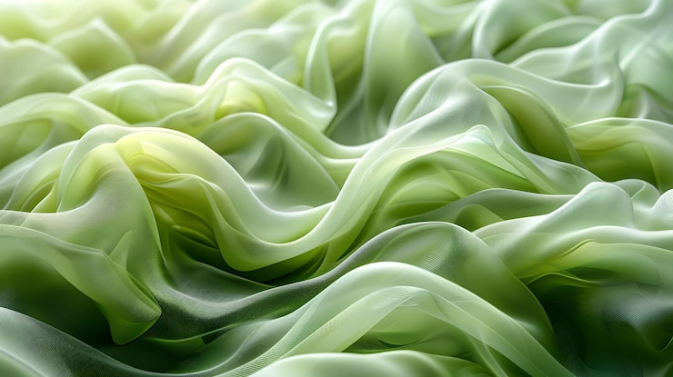 Photo abstract green fabric waves illustration