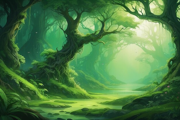 Abstract green fantasy background