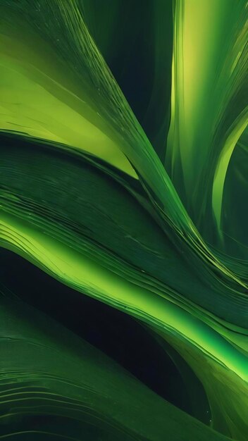 Abstract green futuristic background technological wave of information data flow 3d rendering