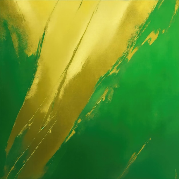 Photo abstract green and gold painting background brush texture gold texture