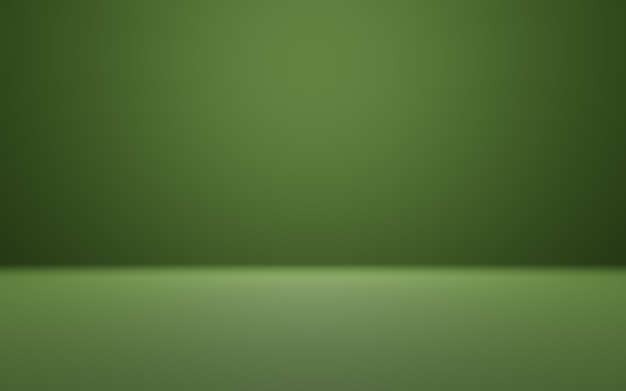 Photo abstract green and gradient light background with studio backdrops