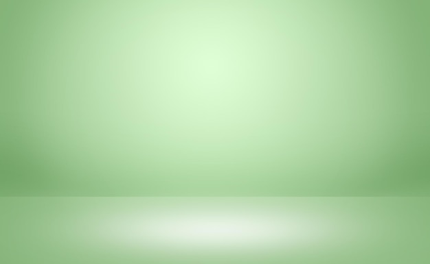 Photo abstract green gradient studio room background.