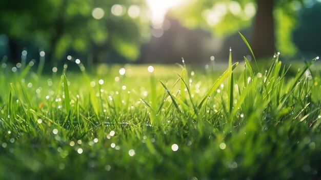 Abstract Green Grass in Sunlight